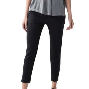 Lululemon Jet Crop Black Lullaby Trouser MISSING DRAWSTRING Women's Sz 6 GUC